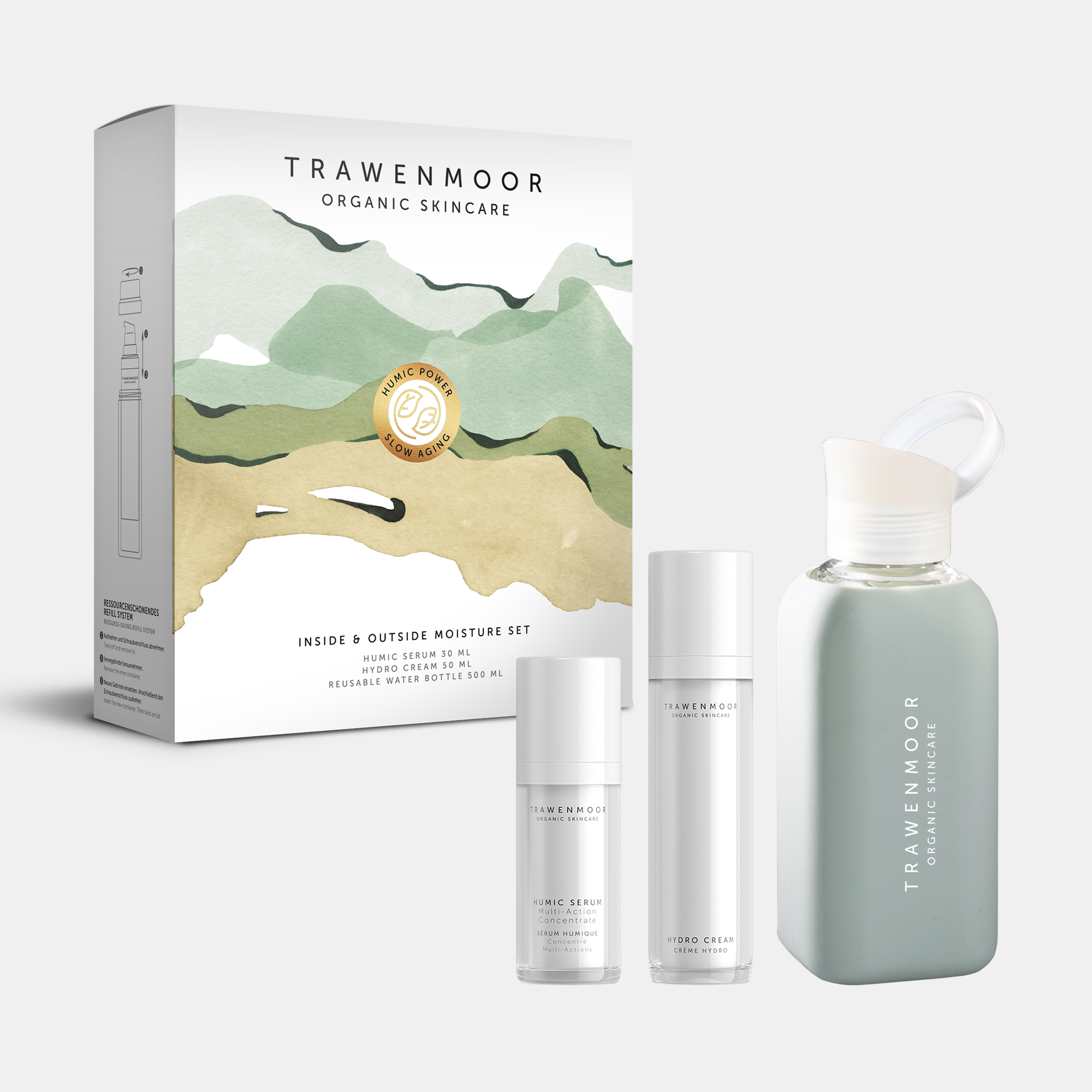 INSIDE & OUTSIDE MOISTURE SET Trawenmoor Xmas Set Produkte und Verpackung